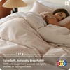 image:imageBedsure GOTS Organic Cotton Queen Duvet Cover Set Pure White 90 x 90  for Sensitive Skin8 Interior Ties Keep Insert Secure Hidden Zipper Breathable Comfort in Ivory with 2 Pillow ShamsLinen No Comforter