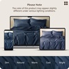 image:imageBedsure GOTS Organic Cotton Queen Duvet Cover Set Pure White 90 x 90  for Sensitive Skin8 Interior Ties Keep Insert Secure Hidden Zipper Breathable Comfort in Ivory with 2 Pillow ShamsNavy Blue No Comforter
