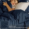 image:imageBedsure GOTS Organic Cotton Queen Duvet Cover Set Pure White 90 x 90  for Sensitive Skin8 Interior Ties Keep Insert Secure Hidden Zipper Breathable Comfort in Ivory with 2 Pillow ShamsNavy Blue No Comforter
