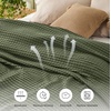 image:imageBedsure Green Cooling Blanket and Beige Linen Waffle Blanket90x90 Inches