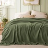 image:imageBedsure Green Cooling Blanket and Beige Linen Waffle Blanket90x90 Inches