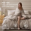 image:imageBedsure PureWoven 100 Washed Cotton Duvet Cover Set Queen Size 3PC  Linen Like Texture Percale Breathable Bedding Set for All Seasons Zipper Closure 8 Corner Ties Charcoal 90 X 9009  Tannish Linen Grey No Comforter