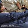 image:imageBedsure PureWoven 100 Washed Cotton Duvet Cover Set Queen Size 3PC  Linen Like Texture Percale Breathable Bedding Set for All Seasons Zipper Closure 8 Corner Ties Charcoal 90 X 9023  Navy No Comforter