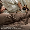 image:imageBedsure PureWoven 100 Washed Cotton Duvet Cover Set Queen Size 3PC  Linen Like Texture Percale Breathable Bedding Set for All Seasons Zipper Closure 8 Corner Ties Charcoal 90 X 9006  Brown No Comforter