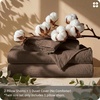 image:imageBedsure PureWoven 100 Washed Cotton Duvet Cover Set Queen Size 3PC  Linen Like Texture Percale Breathable Bedding Set for All Seasons Zipper Closure 8 Corner Ties Charcoal 90 X 9006  Brown No Comforter