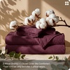 image:imageBedsure PureWoven 100 Washed Cotton Duvet Cover Set Queen Size 3PC  Linen Like Texture Percale Breathable Bedding Set for All Seasons Zipper Closure 8 Corner Ties Charcoal 90 X 9020  Burgundy No Comforter