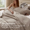 image:imageBedsure PureWoven 100 Washed Cotton Duvet Cover Set Queen Size 3PC  Linen Like Texture Percale Breathable Bedding Set for All Seasons Zipper Closure 8 Corner Ties Charcoal 90 X 9009  Tannish Linen Grey No Comforter