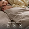 image:imageBedsure PureWoven 100 Washed Cotton Duvet Cover Set Queen Size 3PC  Linen Like Texture Percale Breathable Bedding Set for All Seasons Zipper Closure 8 Corner Ties Charcoal 90 X 9028  Light Brown No Comforter