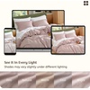 image:imageBedsure PureWoven 100 Washed Cotton Duvet Cover Set Queen Size 3PC  Linen Like Texture Percale Breathable Bedding Set for All Seasons Zipper Closure 8 Corner Ties Charcoal 90 X 9015  Petal Pink No Comforter