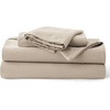 image:imageBedsure PureWoven 100 Washed Cotton Duvet Cover Set Queen Size 3PC  Linen Like Texture Percale Breathable Bedding Set for All Seasons Zipper Closure 8 Corner Ties Charcoal 90 X 9029  Frosted Almond No Comforter