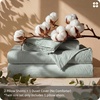 image:imageBedsure PureWoven 100 Washed Cotton Duvet Cover Set Queen Size 3PC  Linen Like Texture Percale Breathable Bedding Set for All Seasons Zipper Closure 8 Corner Ties Charcoal 90 X 9009  Sage Green No Comforter