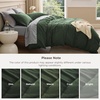 image:imageBedsure PureWoven 100 Washed Cotton Duvet Cover Set Queen Size 3PC  Linen Like Texture Percale Breathable Bedding Set for All Seasons Zipper Closure 8 Corner Ties Charcoal 90 X 9009  Olive Green No Comforter