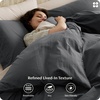 image:imageBedsure PureWoven 100 Washed Cotton Duvet Cover Set Queen Size 3PC  Linen Like Texture Percale Breathable Bedding Set for All Seasons Zipper Closure 8 Corner Ties Charcoal 90 X 9026  Charcoal No Comforter