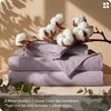 image:imageBedsure PureWoven 100 Washed Cotton Duvet Cover Set Queen Size 3PC  Linen Like Texture Percale Breathable Bedding Set for All Seasons Zipper Closure 8 Corner Ties Charcoal 90 X 9016  Lavender No Comforter