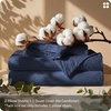image:imageBedsure PureWoven 100 Washed Cotton Duvet Cover Set Queen Size 3PC  Linen Like Texture Percale Breathable Bedding Set for All Seasons Zipper Closure 8 Corner Ties Charcoal 90 X 9023  Navy No Comforter