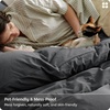 image:imageBedsure PureWoven 100 Washed Cotton Duvet Cover Set Queen Size 3PC  Linen Like Texture Percale Breathable Bedding Set for All Seasons Zipper Closure 8 Corner Ties Charcoal 90 X 9026  Charcoal No Comforter