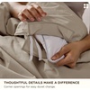 image:imageBedsure PureWoven 100 Washed Cotton Duvet Cover Set Queen Size 3PC  Linen Like Texture Percale Breathable Bedding Set for All Seasons Zipper Closure 8 Corner Ties Charcoal 90 X 9033  Slub Tannish Linen Grey No Comforter