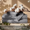 image:imageBedsure PureWoven 100 Washed Cotton Duvet Cover Set Queen Size 3PC  Linen Like Texture Percale Breathable Bedding Set for All Seasons Zipper Closure 8 Corner Ties Charcoal 90 X 9025  Grey No Comforter