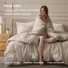 image:imageBedsure PureWoven 100 Washed Cotton Duvet Cover Set Queen Size 3PC  Linen Like Texture Percale Breathable Bedding Set for All Seasons Zipper Closure 8 Corner Ties Charcoal 90 X 9029  Frosted Almond No Comforter