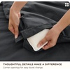 image:imageBedsure PureWoven 100 Washed Cotton Duvet Cover Set Queen Size 3PC  Linen Like Texture Percale Breathable Bedding Set for All Seasons Zipper Closure 8 Corner Ties Charcoal 90 X 9034  Slub Charcoal No Comforter