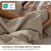 image:imageBedsure PureWoven 100 Washed Cotton Duvet Cover Set Queen Size 3PC  Linen Like Texture Percale Breathable Bedding Set for All Seasons Zipper Closure 8 Corner Ties Charcoal 90 X 9033  Slub Tannish Linen Grey No Comforter