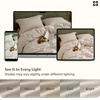 image:imageBedsure PureWoven 100 Washed Cotton Duvet Cover Set Queen Size 3PC  Linen Like Texture Percale Breathable Bedding Set for All Seasons Zipper Closure 8 Corner Ties Charcoal 90 X 9003  Linen Color No Comforter