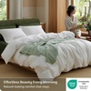 image:imageBedsure PureWoven 100 Washed Cotton Duvet Cover Set Queen Size 3PC  Linen Like Texture Percale Breathable Bedding Set for All Seasons Zipper Closure 8 Corner Ties Charcoal 90 X 9001  Natural White No Comforter