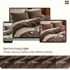image:imageBedsure PureWoven 100 Washed Cotton Duvet Cover Set Queen Size 3PC  Linen Like Texture Percale Breathable Bedding Set for All Seasons Zipper Closure 8 Corner Ties Charcoal 90 X 9006  Brown No Comforter
