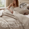 image:imageBedsure PureWoven 100 Washed Cotton Duvet Cover Set Queen Size 3PC  Linen Like Texture Percale Breathable Bedding Set for All Seasons Zipper Closure 8 Corner Ties Charcoal 90 X 9029  Frosted Almond No Comforter