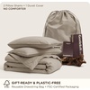 image:imageBedsure PureWoven 100 Washed Cotton Duvet Cover Set Queen Size 3PC  Linen Like Texture Percale Breathable Bedding Set for All Seasons Zipper Closure 8 Corner Ties Charcoal 90 X 9033  Slub Tannish Linen Grey No Comforter