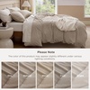 image:imageBedsure PureWoven 100 Washed Cotton Duvet Cover Set Queen Size 3PC  Linen Like Texture Percale Breathable Bedding Set for All Seasons Zipper Closure 8 Corner Ties Charcoal 90 X 9029  Frosted Almond No Comforter