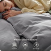 image:imageBedsure PureWoven 100 Washed Cotton Duvet Cover Set Queen Size 3PC  Linen Like Texture Percale Breathable Bedding Set for All Seasons Zipper Closure 8 Corner Ties Charcoal 90 X 9025  Grey No Comforter