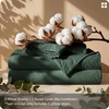 image:imageBedsure PureWoven 100 Washed Cotton Duvet Cover Set Queen Size 3PC  Linen Like Texture Percale Breathable Bedding Set for All Seasons Zipper Closure 8 Corner Ties Charcoal 90 X 9010  Forest Green No Comforter
