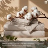 image:imageBedsure PureWoven 100 Washed Cotton Duvet Cover Set Queen Size 3PC  Linen Like Texture Percale Breathable Bedding Set for All Seasons Zipper Closure 8 Corner Ties Charcoal 90 X 9003  Linen Color No Comforter