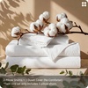 image:imageBedsure PureWoven 100 Washed Cotton Duvet Cover Set Queen Size 3PC  Linen Like Texture Percale Breathable Bedding Set for All Seasons Zipper Closure 8 Corner Ties Charcoal 90 X 9001  Natural White No Comforter