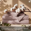 image:imageBedsure PureWoven 100 Washed Cotton Duvet Cover Set Queen Size 3PC  Linen Like Texture Percale Breathable Bedding Set for All Seasons Zipper Closure 8 Corner Ties Charcoal 90 X 9015  Petal Pink No Comforter