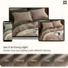 image:imageBedsure PureWoven 100 Washed Cotton Duvet Cover Set Queen Size 3PC  Linen Like Texture Percale Breathable Bedding Set for All Seasons Zipper Closure 8 Corner Ties Charcoal 90 X 9028  Light Brown No Comforter