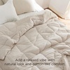 image:imageBedsure Twin XL Comforter  Twin XL Duvet Insert for All Season UltraSoft Quilted Down Alternative Comforter Blanket for Bed with 4 Tabs Machine Washabl Beige 68x92 inLinen