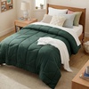 image:imageBedsure Twin XL Comforter  Twin XL Duvet Insert for All Season UltraSoft Quilted Down Alternative Comforter Blanket for Bed with 4 Tabs Machine Washabl Beige 68x92 inDark Green