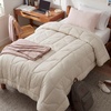 image:imageBedsure Twin XL Comforter  Twin XL Duvet Insert for All Season UltraSoft Quilted Down Alternative Comforter Blanket for Bed with 4 Tabs Machine Washabl Beige 68x92 inCream