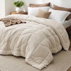 image:imageBedsure Twin XL Comforter  Twin XL Duvet Insert for All Season UltraSoft Quilted Down Alternative Comforter Blanket for Bed with 4 Tabs Machine Washabl Beige 68x92 inCream