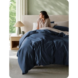 image:imageBedsure GOTS Organic Cotton Queen Duvet Cover Set Pure White 90 x 90  for Sensitive Skin8 Interior Ties Keep Insert Secure Hidden Zipper Breathable Comfort in Ivory with 2 Pillow ShamsNavy Blue No Comforter