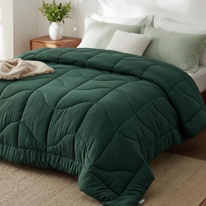 image:imageBedsure Twin XL Comforter  Twin XL Duvet Insert for All Season UltraSoft Quilted Down Alternative Comforter Blanket for Bed with 4 Tabs Machine Washabl Beige 68x92 inDark Green