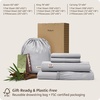 image:imageBedsure PureWoven Organically Grown Bamboo Viscose King Size Sheets Set  Cooling Bed Sheets for Hot Sleepers 18 Deep Pocket with Corner Straps Luxury Silky Soft Breathable OekoTex Navy06  Grey