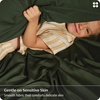 image:imageBedsure PureWoven Organically Grown Bamboo Viscose King Size Sheets Set  Cooling Bed Sheets for Hot Sleepers 18 Deep Pocket with Corner Straps Luxury Silky Soft Breathable OekoTex Navy05  Olive Green