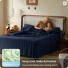 image:imageBedsure PureWoven Organically Grown Bamboo Viscose King Size Sheets Set  Cooling Bed Sheets for Hot Sleepers 18 Deep Pocket with Corner Straps Luxury Silky Soft Breathable OekoTex Navy11  Navy