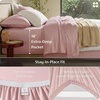 image:imageBedsure PureWoven Organically Grown Bamboo Viscose King Size Sheets Set  Cooling Bed Sheets for Hot Sleepers 18 Deep Pocket with Corner Straps Luxury Silky Soft Breathable OekoTex Navy08  Pink