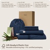 image:imageBedsure PureWoven Organically Grown Bamboo Viscose King Size Sheets Set  Cooling Bed Sheets for Hot Sleepers 18 Deep Pocket with Corner Straps Luxury Silky Soft Breathable OekoTex Navy11  Navy