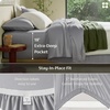 image:imageBedsure PureWoven Organically Grown Bamboo Viscose King Size Sheets Set  Cooling Bed Sheets for Hot Sleepers 18 Deep Pocket with Corner Straps Luxury Silky Soft Breathable OekoTex Navy06  Grey