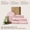image:imageBedsure PureWoven Organically Grown Bamboo Viscose King Size Sheets Set  Cooling Bed Sheets for Hot Sleepers 18 Deep Pocket with Corner Straps Luxury Silky Soft Breathable OekoTex Navy08  Pink